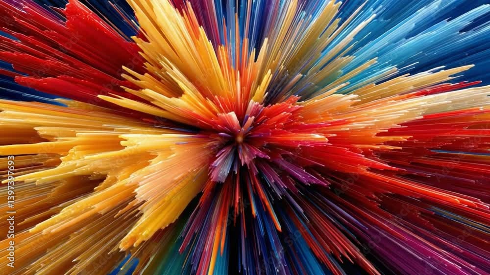 Poster explosive artistry in color: an eye-catching artistic composition of dynamic, vibrant colors bursts 