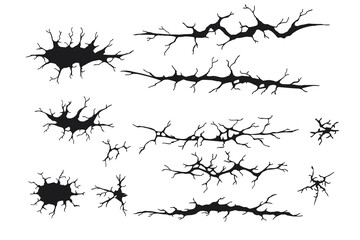 Black Crack Wall Set
