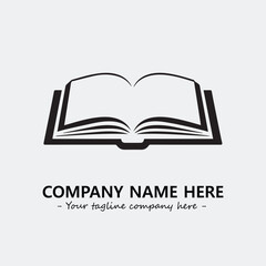 Book illustration black and white for logo company vector image
