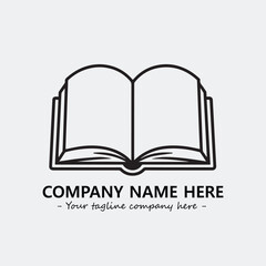 Book illustration black and white for logo company vector image
