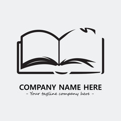 Book illustration black and white for logo company vector image
