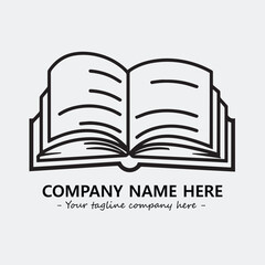 Book illustration black and white for logo company vector image

