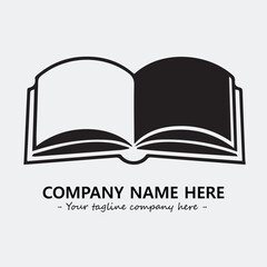 Book illustration black and white for logo company vector image
