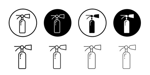 Fire extinguisher icon Black and white outline vector