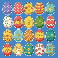 Cute Decorative Easter Eggs Collection – Colorful Holiday Set