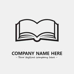Book illustration black and white for logo company vector image

