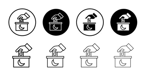Infaq icon Black and white outline vector