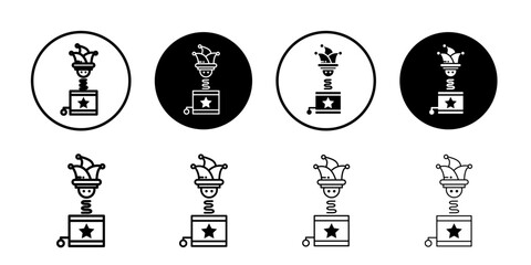 Jack in the box icon Black and white outline vector