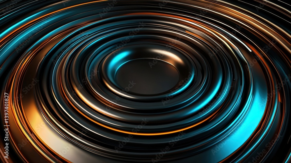 Poster a vibrant, abstract close-up of concentric circles with a mix of dark and bright colors, creating a 