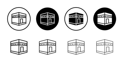 Kaaba icon Black and white outline vector