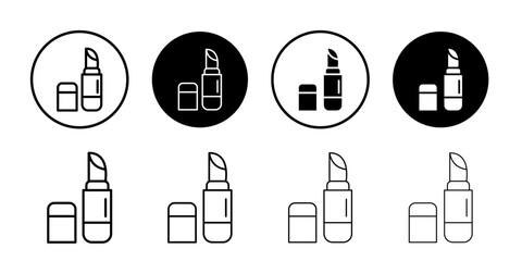Lipstick icon Black and white outline vector