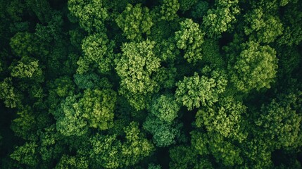 Fototapeta premium Aerial View of a Lush Green Forest Canopy, dense and vibrant.