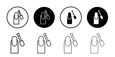 Manicure icon Black and white outline vector