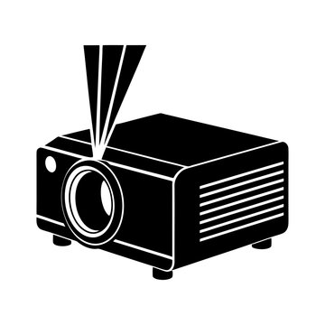 black projector projecting light beams clip art preview