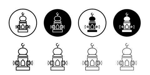 Takbir icon Black and white outline vector