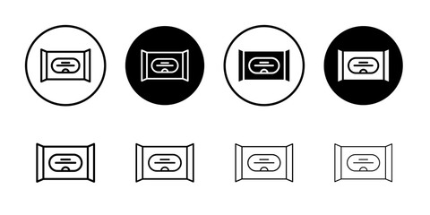 Wipes pack icon Black and white outline vector