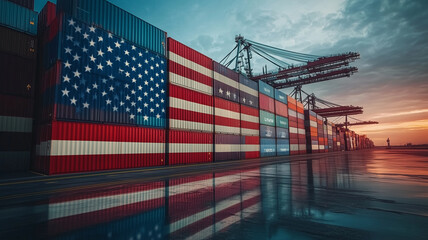 US Imposes Tariffs.  Export And a Stock Market Crash. Economic drop due to global tariff wars as inflation and economic decline