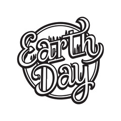 earth day silhouette vector art illustration