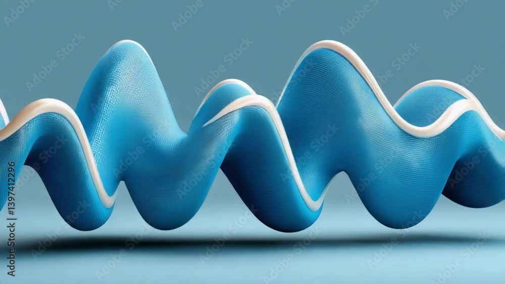 Poster abstract wave with a touch of minimalism: an artistic 3d-rendered graphic featuring a flowing, wave-