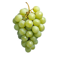 Green grapes bunch isolated on black background,
