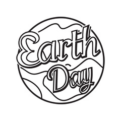 earth day silhouette vector art illustration