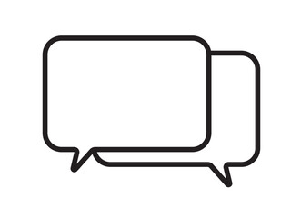 Naklejka premium シンプルな黒の線で描いたモノクロの吹き出しアイコン