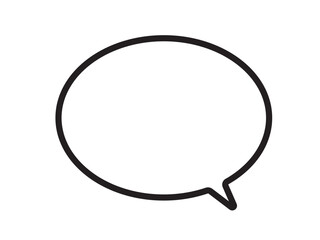 シンプルな黒の線で描いたモノクロの吹き出しアイコン