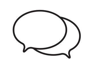 シンプルな黒の線で描いたモノクロの吹き出しアイコン