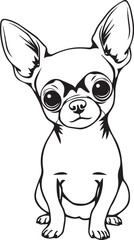 Chihuahua dog . Hand drawn vector illustration	