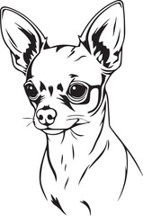 Chihuahua dog . Hand drawn vector illustration	