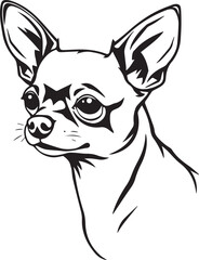 Chihuahua dog . Hand drawn vector illustration	
