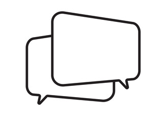 Naklejka premium シンプルな黒の線で描いたモノクロの吹き出しアイコン