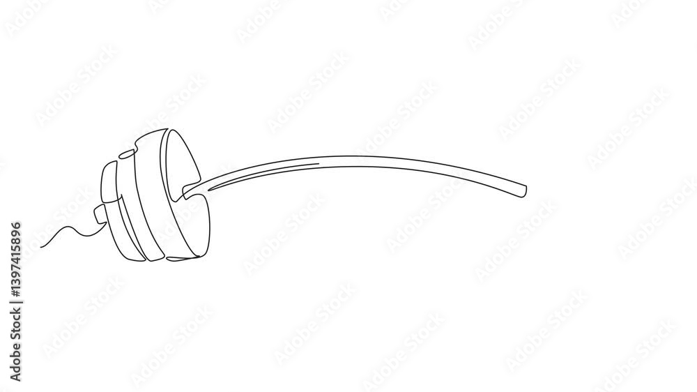Aufkleber self drawing animation of single continuous line drawing curved barbell. weight lifting training obj