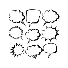 set of comic speech bubbles