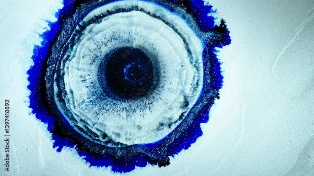 Poster substances mixing in a circular formation, macro shot capturing intricate textures and details