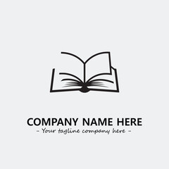 Book illustration black and white for logo company vector image
