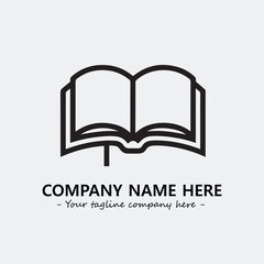 Book illustration black and white for logo company vector image
