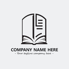 Book illustration black and white for logo company vector image
