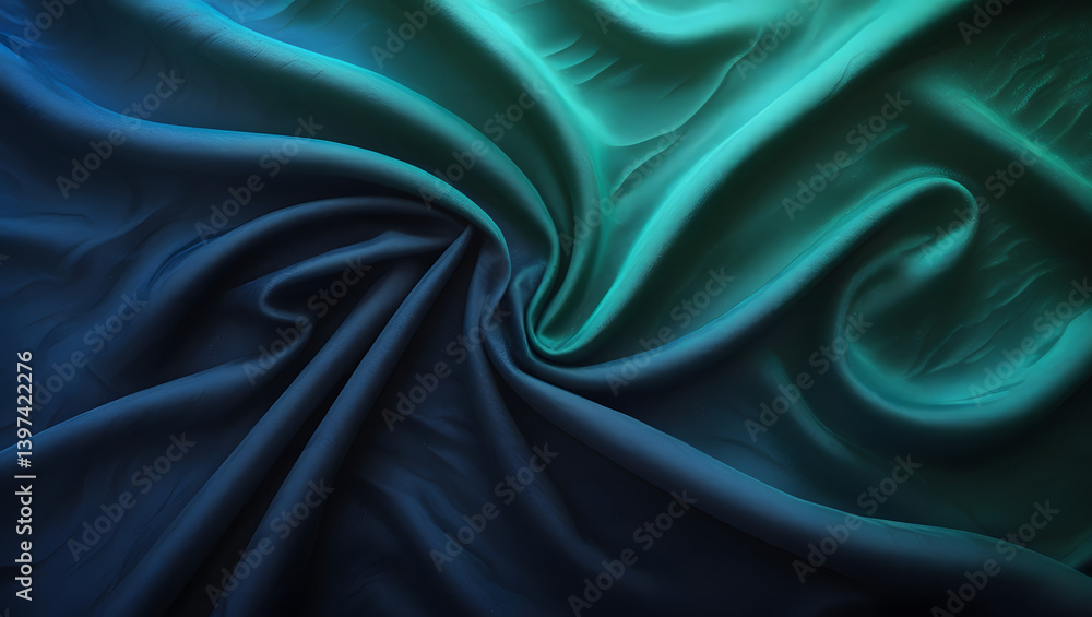 Poster textile swirl: the image captures the graceful flow and folds of a luxurious fabric with a gradient 