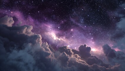 Fototapeta premium Beautiful cosmic sky with stars and galaxy – dreamy, celestial and cosmic space landscape