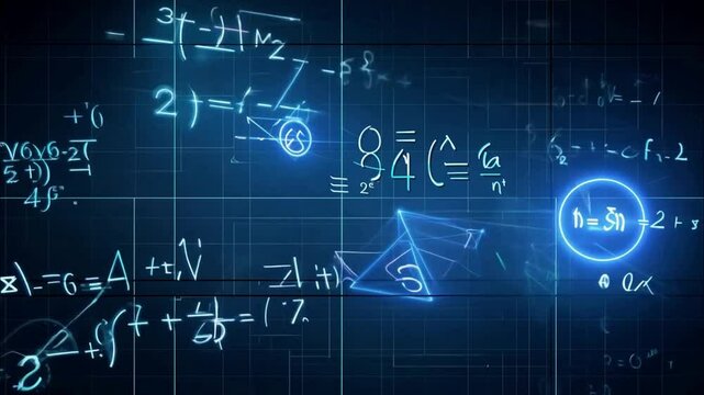 Mathematical concepts come alive with dynamic equations showcasing theories and calculations in a modern setting