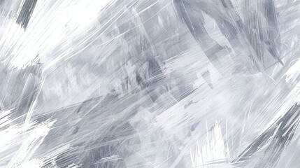Abstract gray and white textured background with dynamic brush strokes, ideal for artistic designs