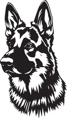 German Shepherd Dog. Hand drawn vector illustration	