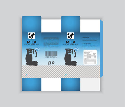 Simple and unique milk carton box design template