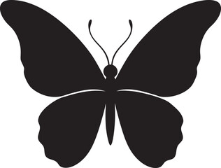 Simple Butterfly Silhouette Solid Wings, vector illustration