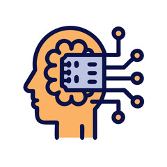 Fototapeta premium Artificial Intelligence Flat Icon