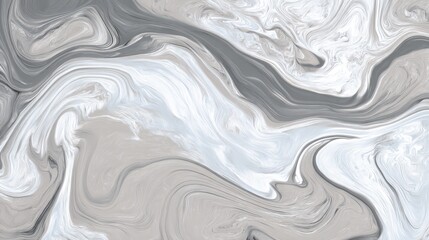 Fototapeta premium Abstract background with a liquid marble texture, waves of paint in gray and white colors