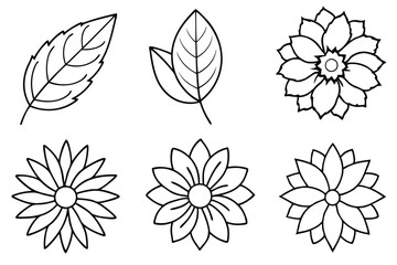 Sunflower Leaf Clipart Set