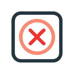 Obraz premium Detailed Cancel Button Flat Icon