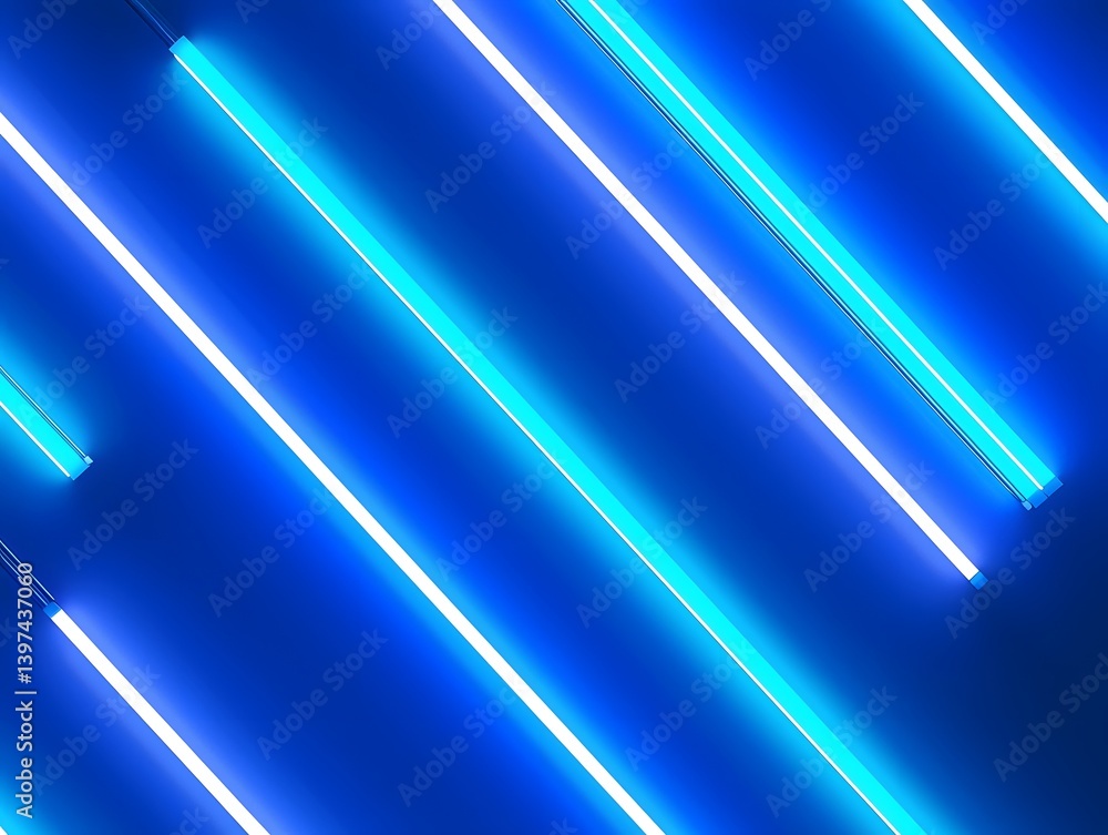 Aufkleber illuminated fluorescent tubes arranged at angles creating a modern appearance